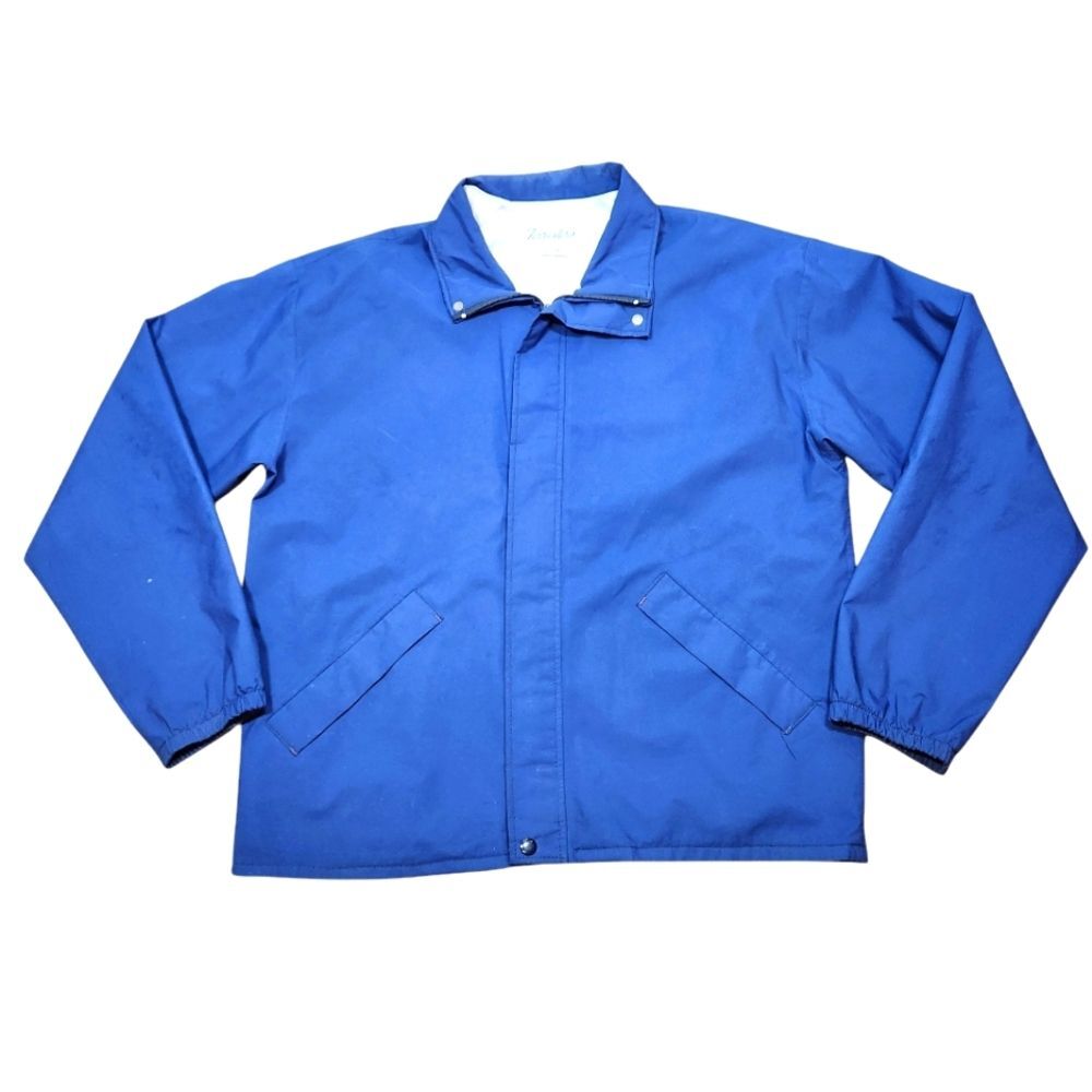 Vintage 80s Forrester's Mens Windbreaker Jacket Portland Vintage Blue Zip Up‎ L